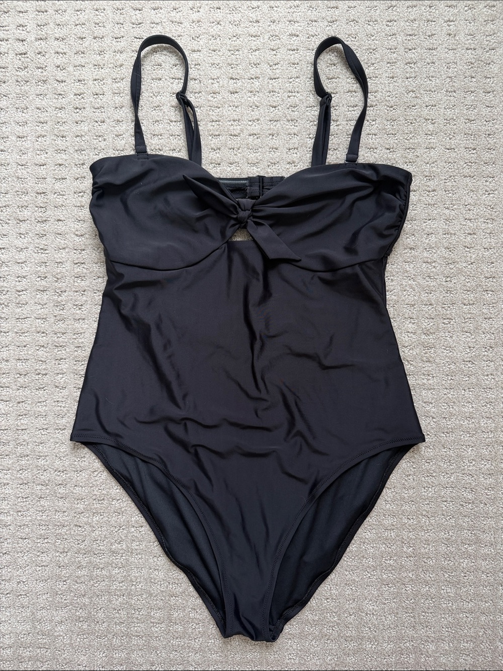 Old Navy Black One-Piece Swimsuit with Subtle Bow Accent